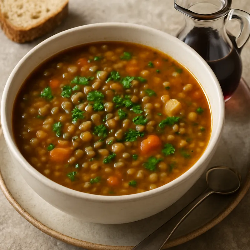 Linsensuppe mit Essig