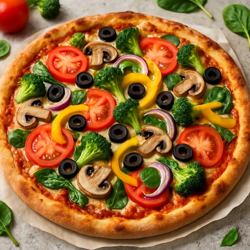 Belegte Gemüsepizza