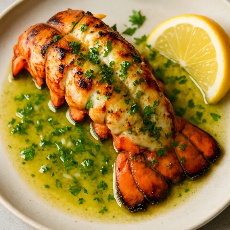 Gegrillte Hummerschwänze mit Ladolemono (Griechische Olivenöl-Zitronen-Sauce)