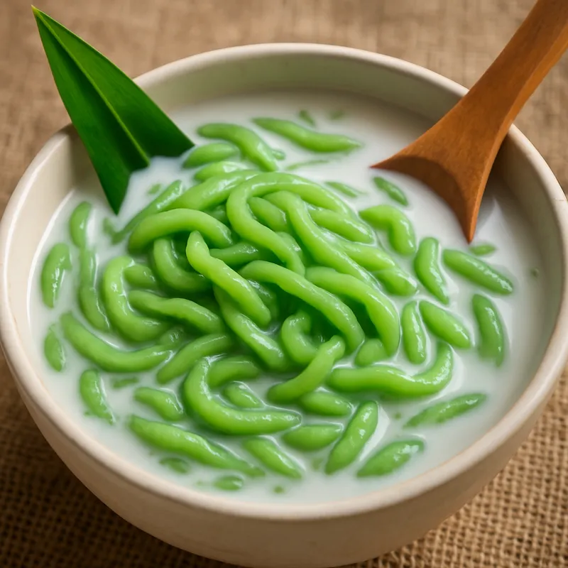 Lod Chong Pandan-Nudeln in Kokosmilch