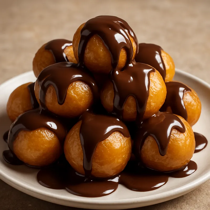 Loukoumades mit Schokolade