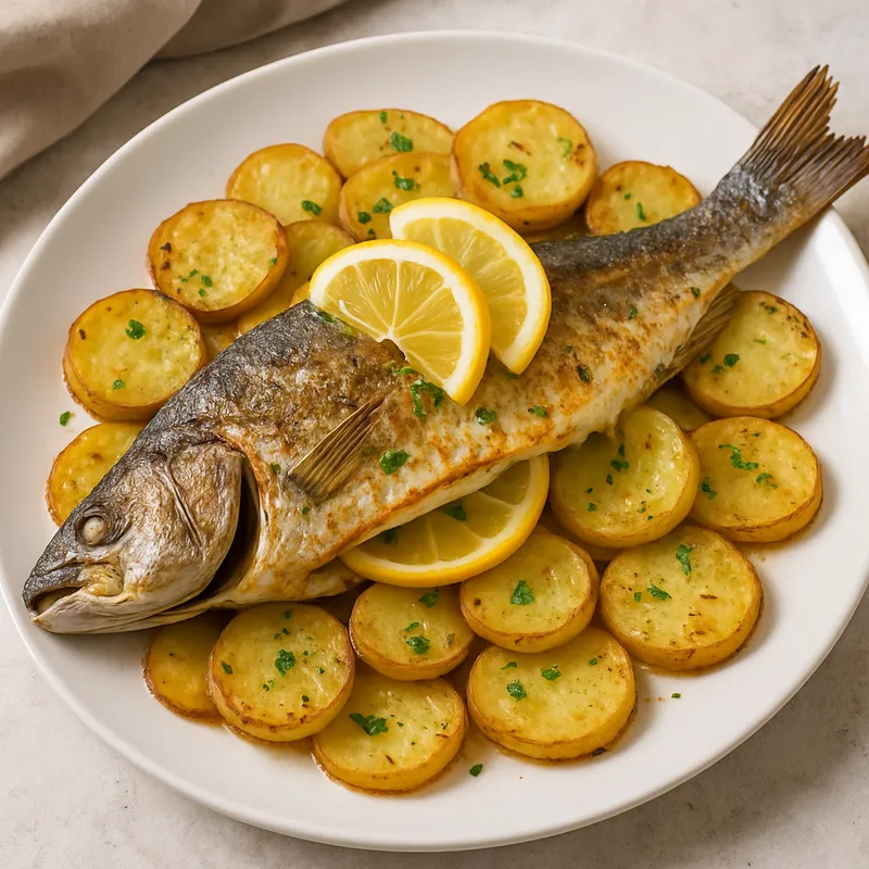 Lubina a La Espalda (Gebackener Wolfsbarsch)