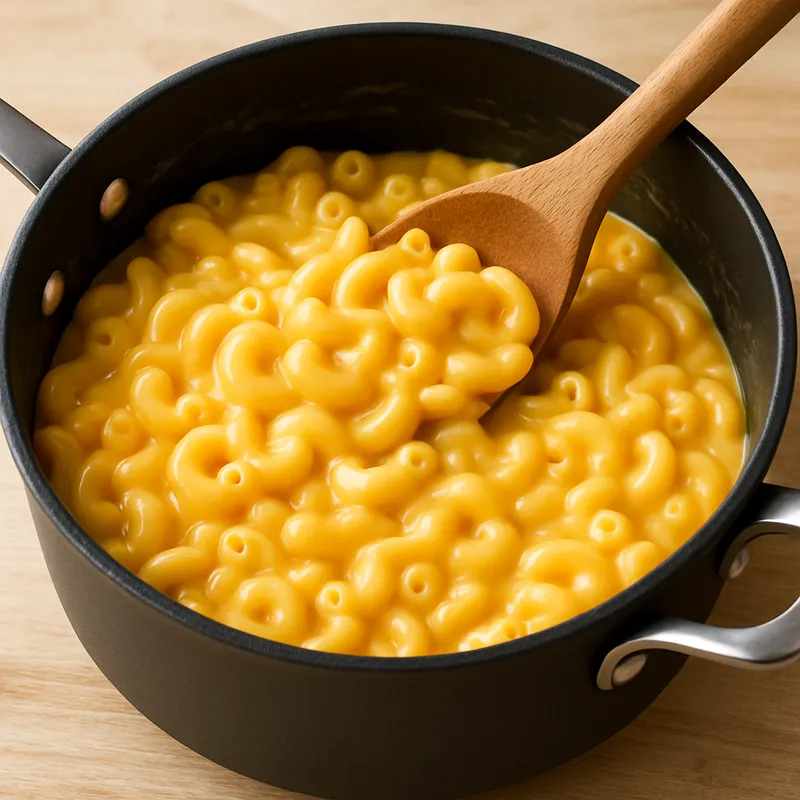 Macaroni and Cheese auf dem Herd
