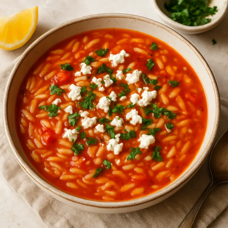 Manestra (Griechische Tomaten-Kritharaki)
