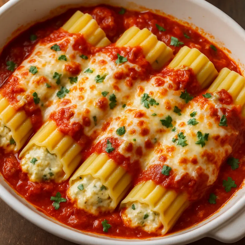 Manicotti mit drei Käsesorten