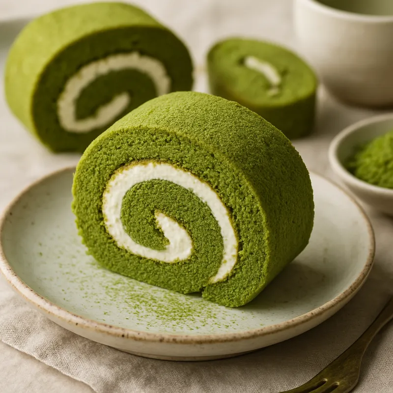 Matcha-Rollkuchen