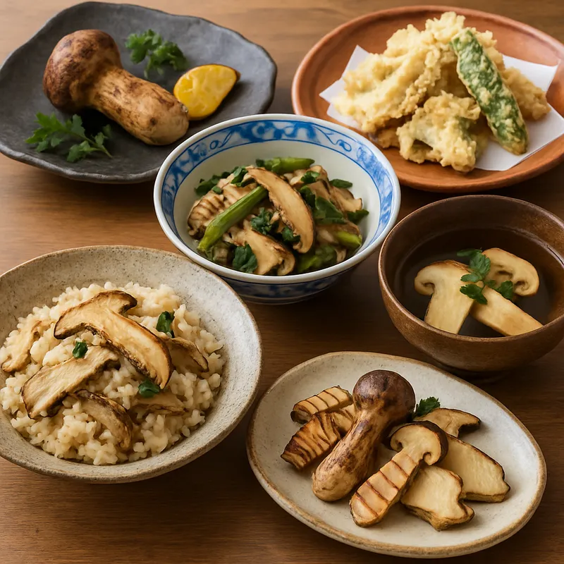 Matsutake-Pilz-Gerichte zur Saison