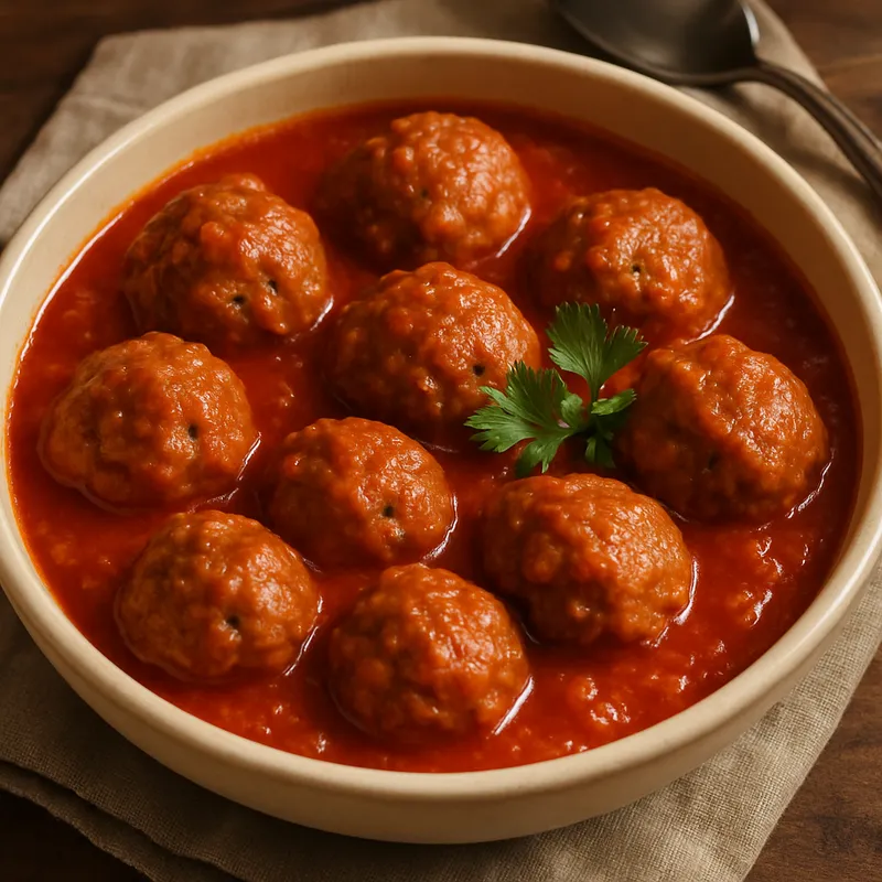 Hackfleischbällchen in Tomatensauce (Albóndigas En Salsa De Tomate)