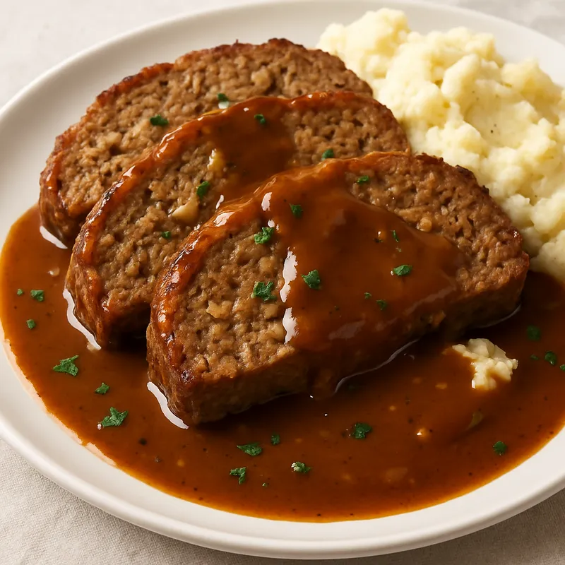 Hackbraten mit Soße