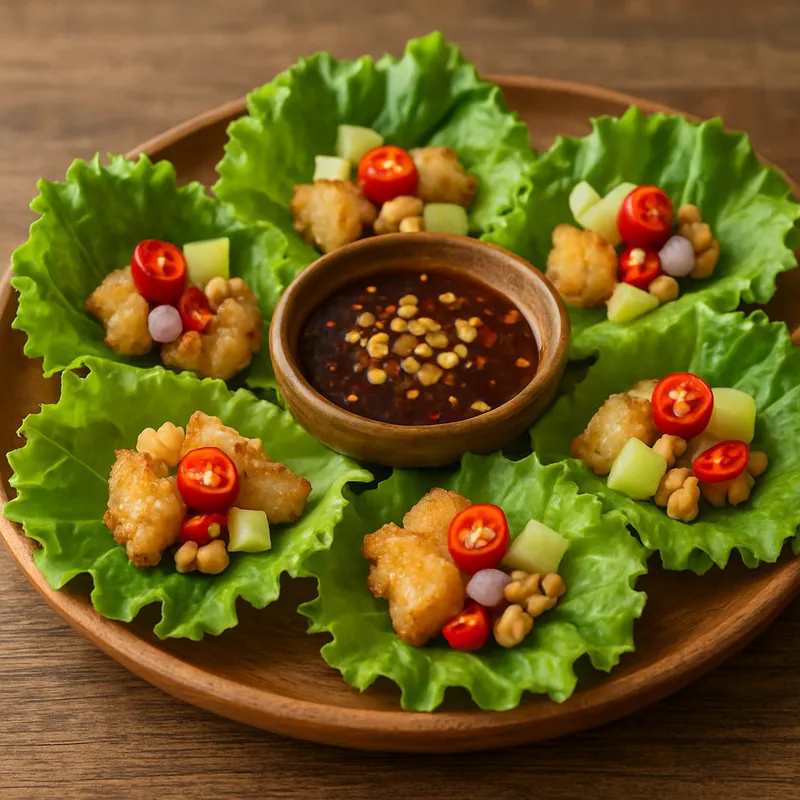 Mieng Pla (Salat-Wrap mit Fisch)