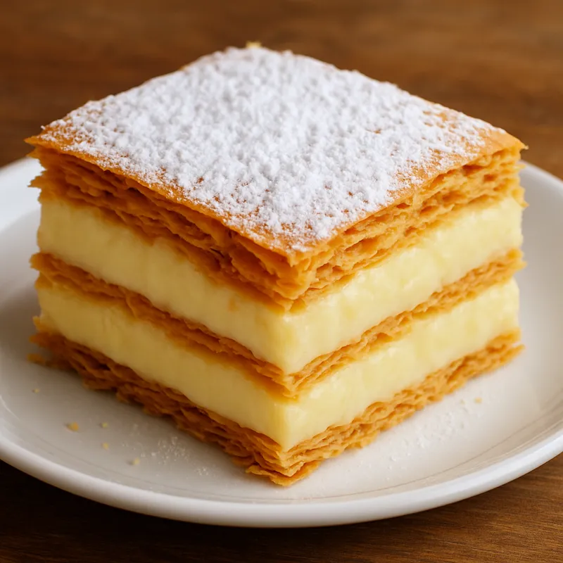 Millefeuille auf Griechische Art (Griechisches Blätterteig-Schichtdessert)
