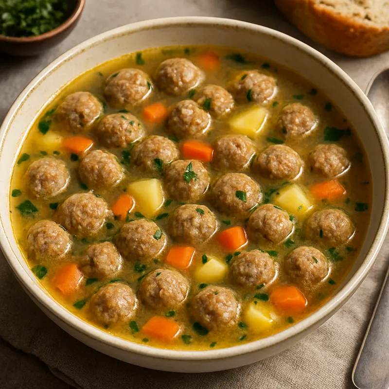 Misket Köfte (Kleine Fleischbällchensuppe)