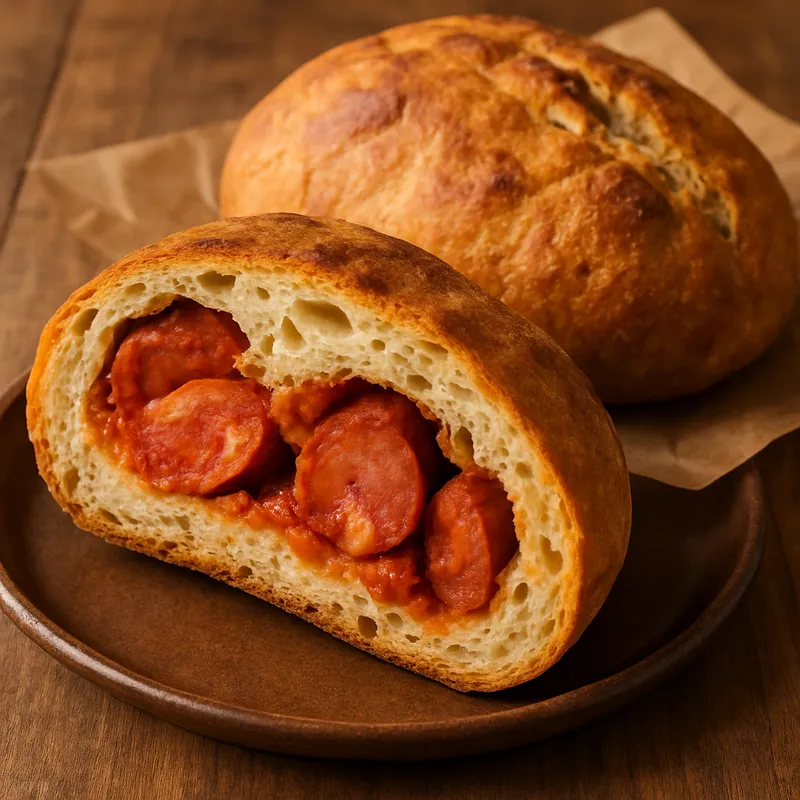 Mit Chouriço gefülltes Brot