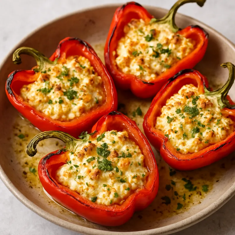 Mit Feta gefüllte Paprika