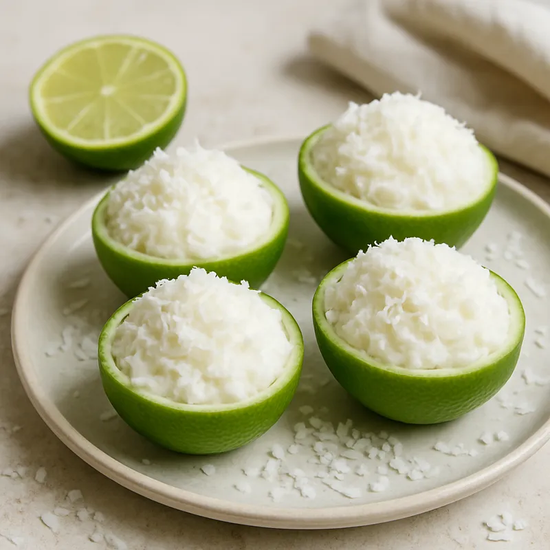 Mit Kokos gefüllte Limetten
