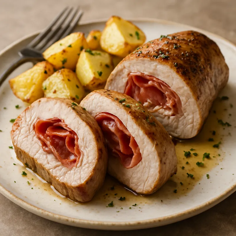 Mit Presunto gefülltes Schweinefilet