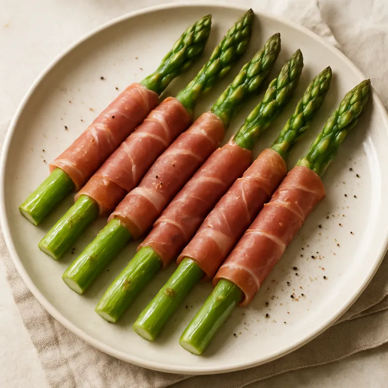 Mit Presunto umwickelter Spargel