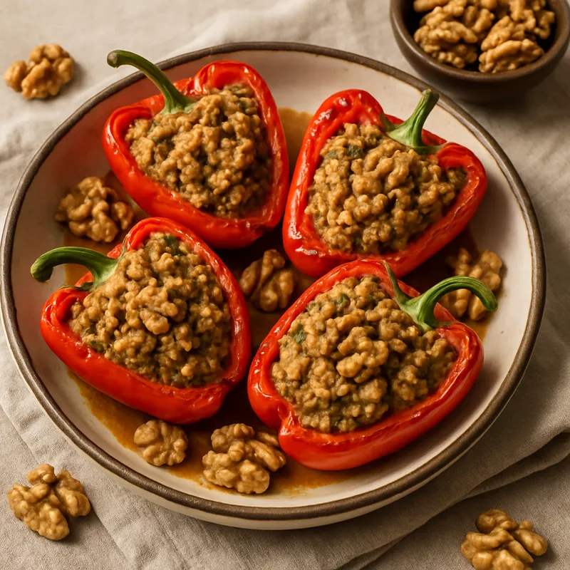 Mit Walnüssen gefüllte Paprika