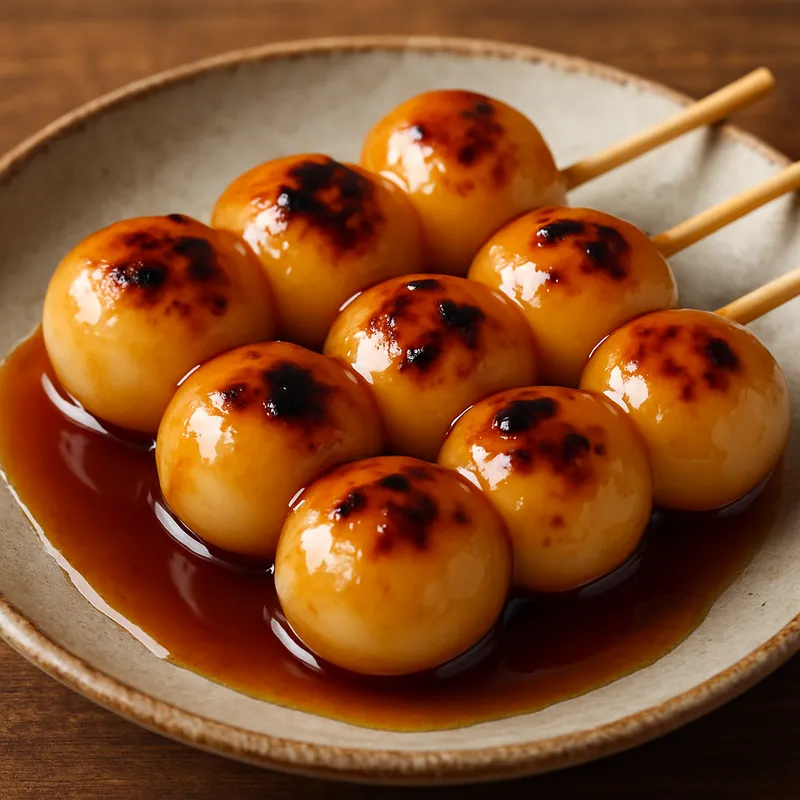 Mitarashi Dango (Gegrillte Reisklößchen)