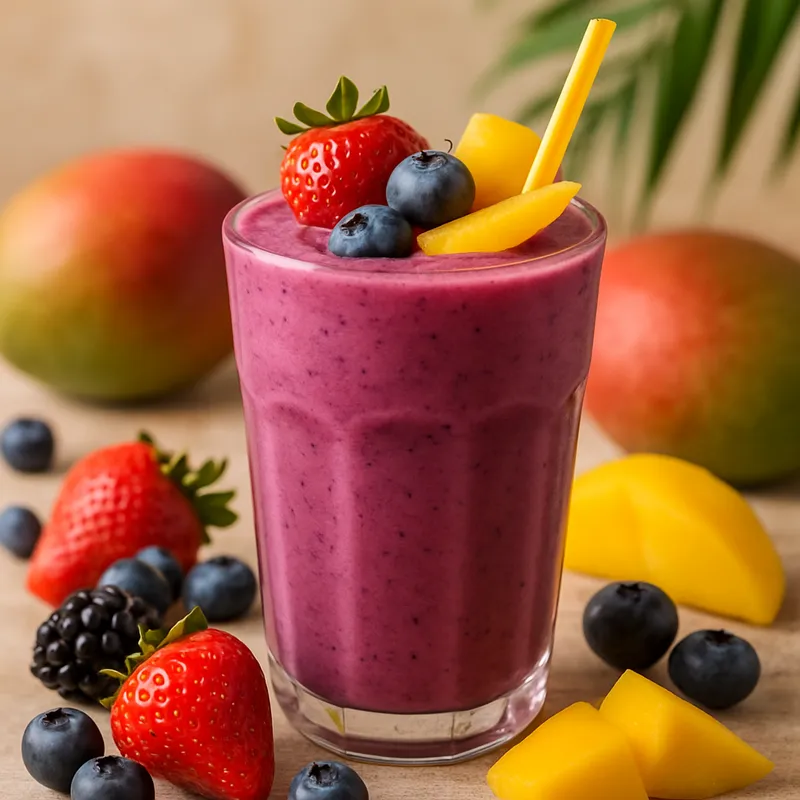 Gemischter Beeren-Thai-Tropical-Smoothie