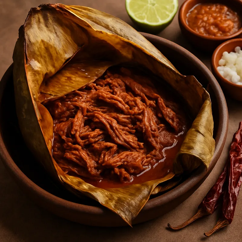 Mixiote de Barbacoa (Barbecue in Maguey-Blättern)