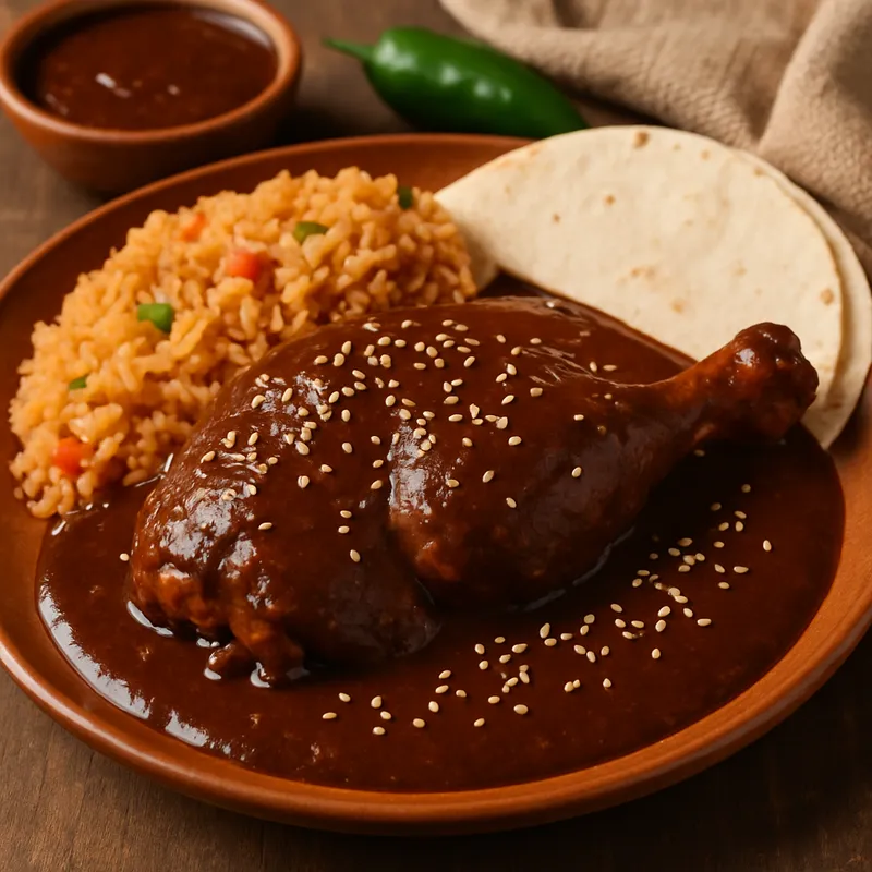 Mole de Pollo (Hühnchen in Mole-Sauce)