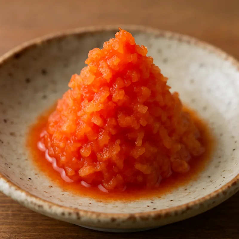 Momiji Oroshi (Geriebener Daikon mit Chili)