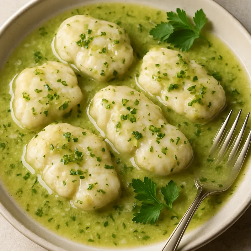 Seeteufel in grüner Sauce (Rape en Salsa Verde)