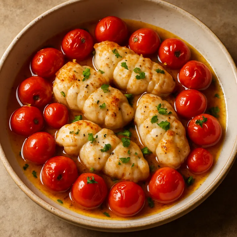 Seeteufel mit Kirschtomaten