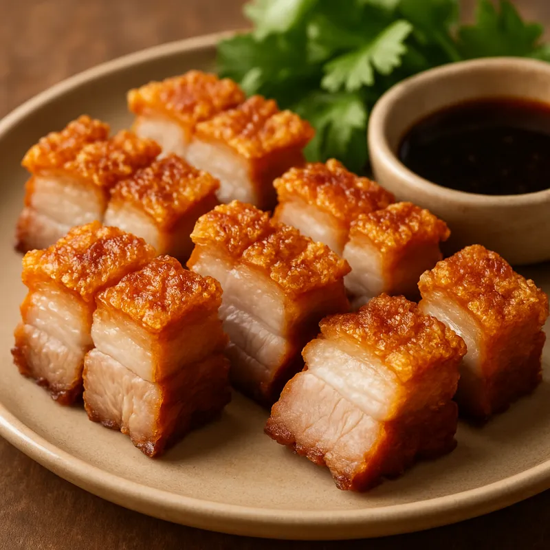 Moo Krop (Thailändischer knuspriger Schweinebauch)