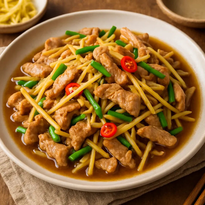 Moo Pad Khing (Gebratenes Schweinefleisch mit Ingwer)
