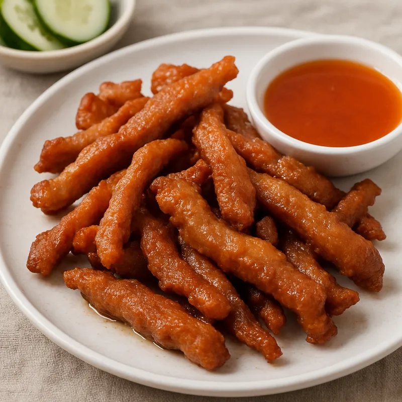 Moo Tod Nam Pla (Frittiertes Schweinefleisch mit Fischsauce)