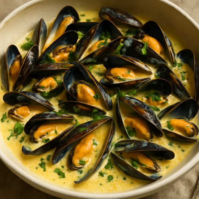 Mouclade (Miesmuscheln aus der Charente in Sahnesauce)