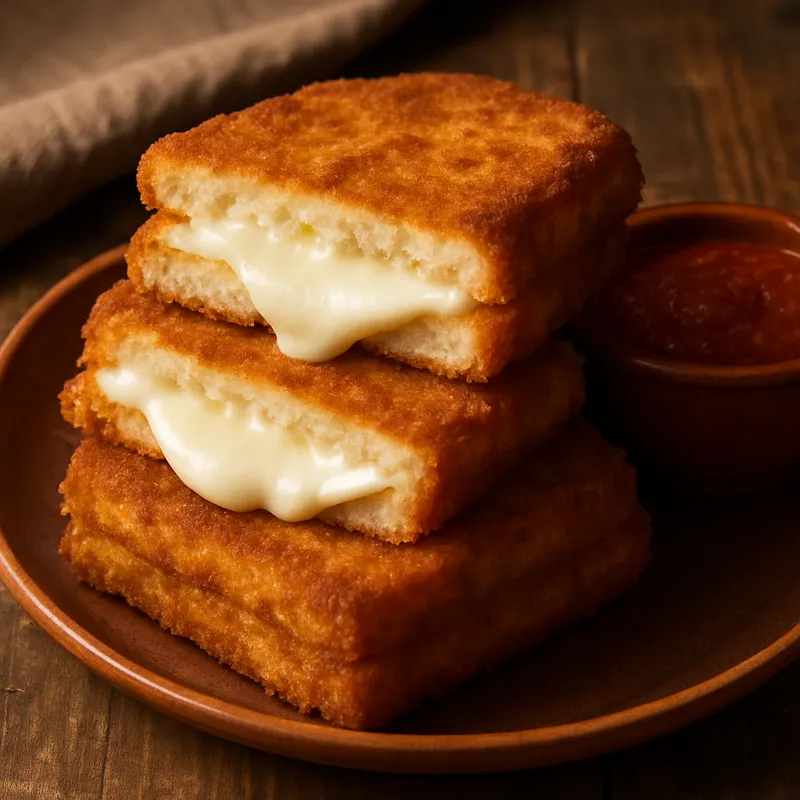 Mozzarella in Carrozza (Frittiertes Mozzarella-Sandwich)