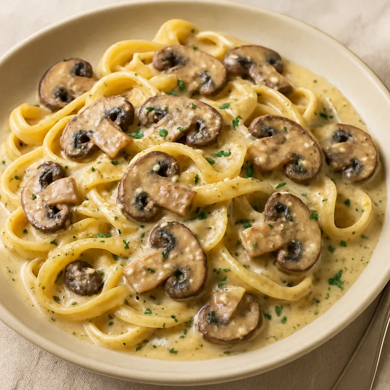 Pilz-Sahne-Pasta