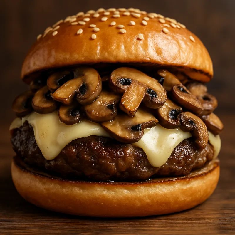 Pilz-Schweizer-Käse-Burger