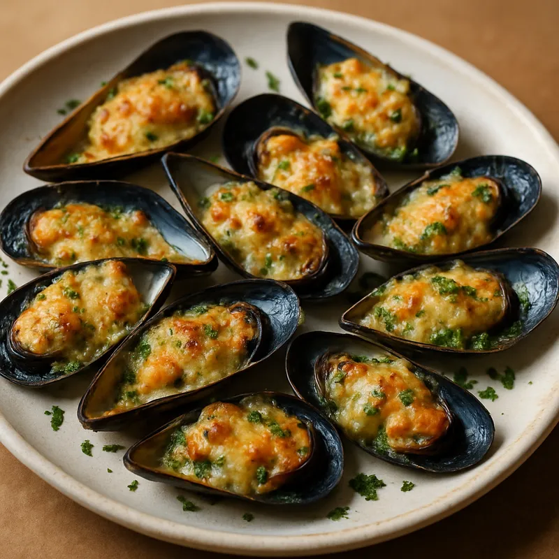 Moules Gratinées (Überbackene Muscheln)