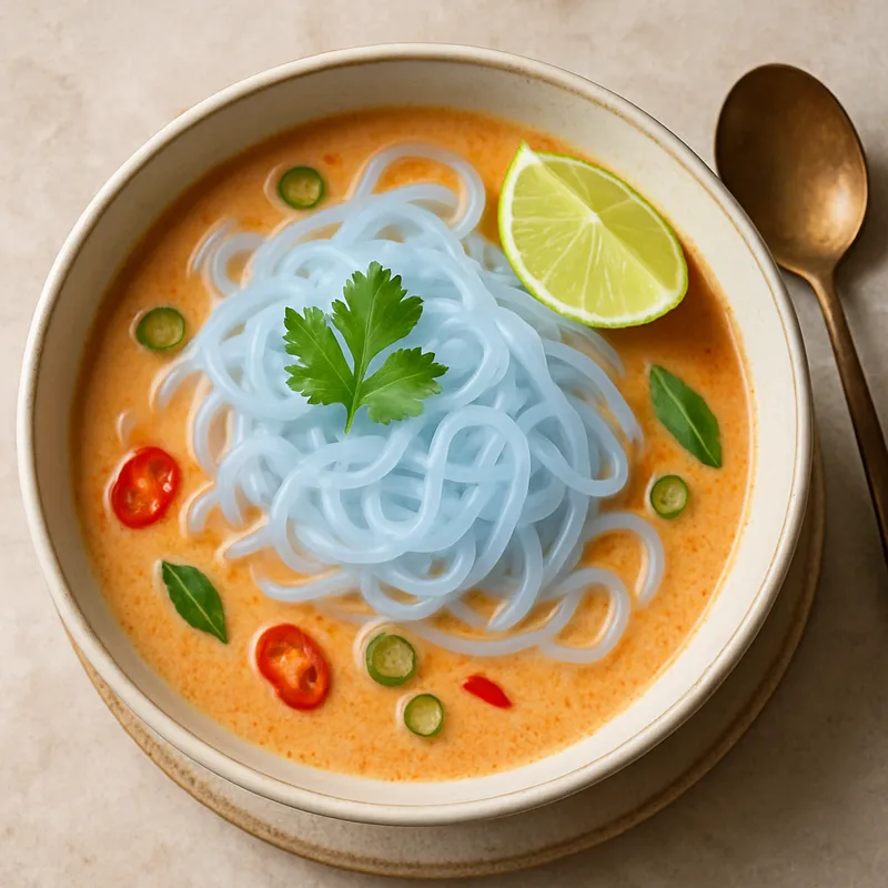 Nam Kati Yen – Thailändische Kokossuppe mit Eisnudeln