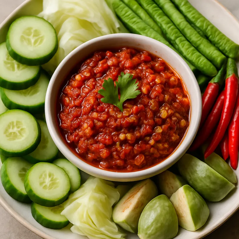 Nam Phrik Ta Daeng (Nordthailändische Chili-Dip-Sauce)