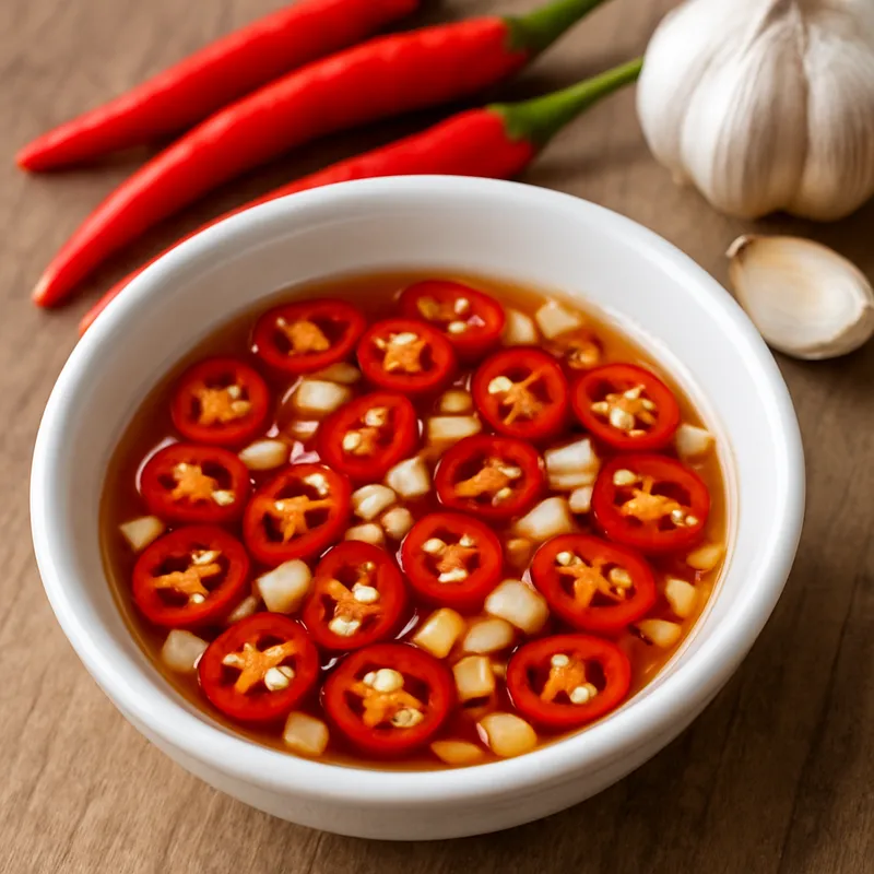 Nam Pla Prik (Fischsauce mit Chili und Knoblauch)