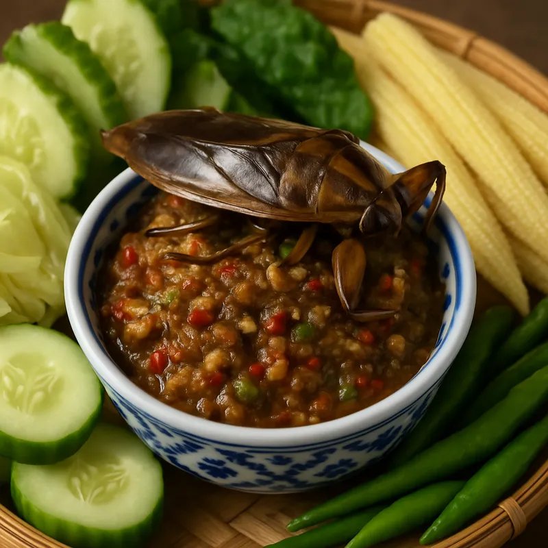 Nam Prik Maeng Da (Wasserwanzen-Chili-Dip)