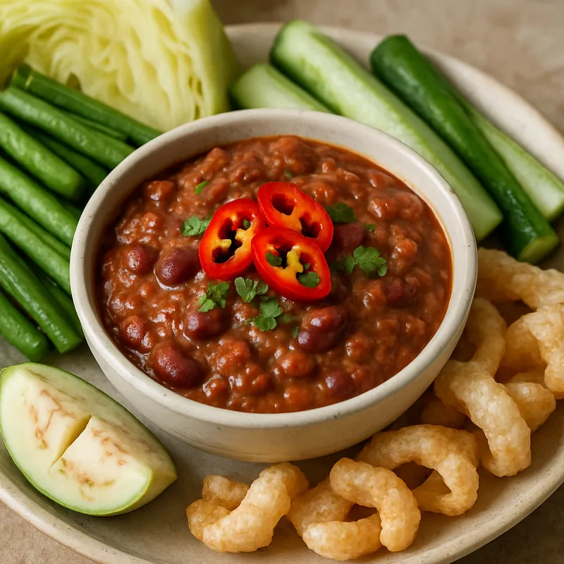 Nam Prik Tua Daeng (Rote-Bohnen-Chili-Dip)