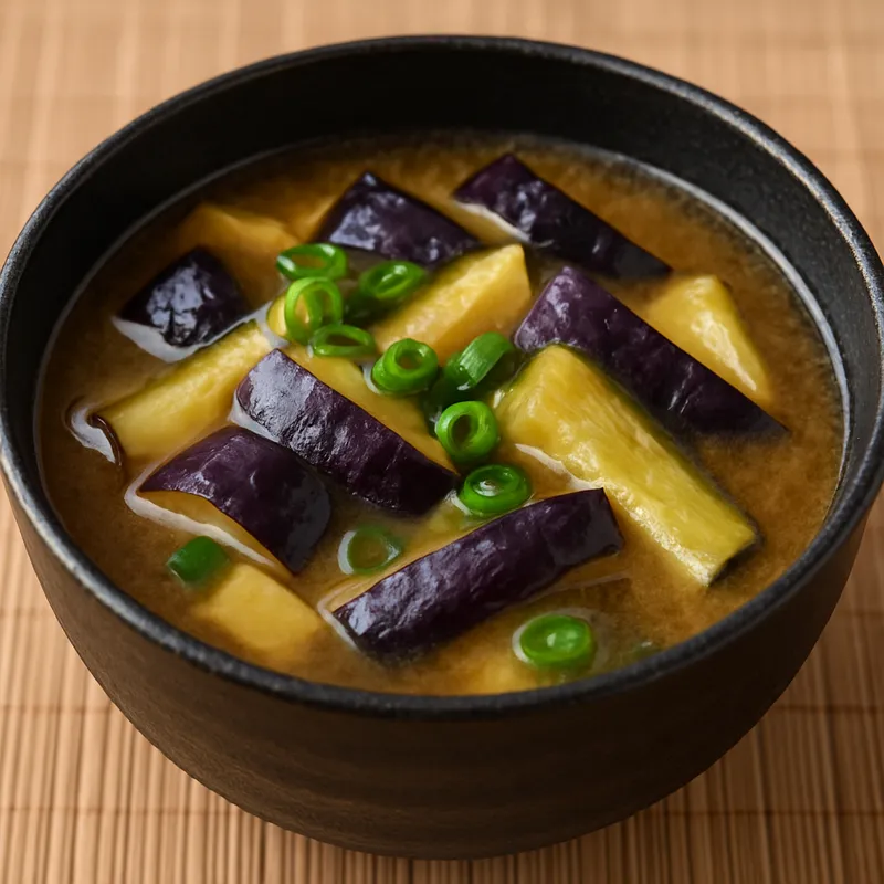 Nasu Misosuppe (Auberginen-Misosuppe)