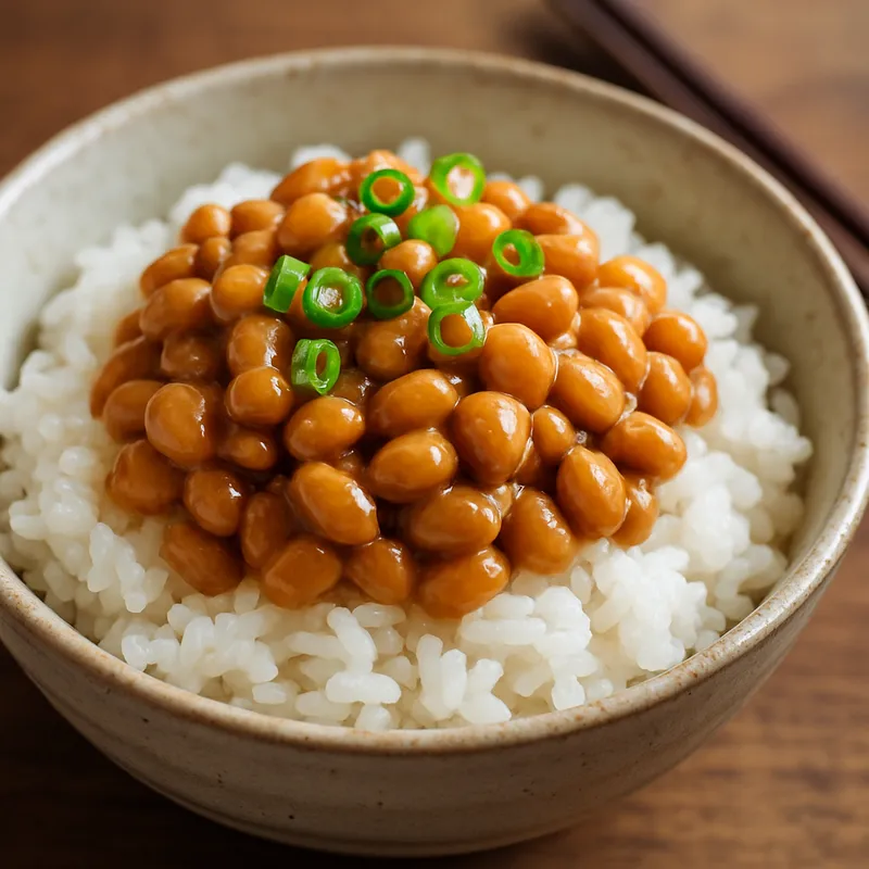 Natto Gohan (Reis mit fermentierten Sojabohnen)