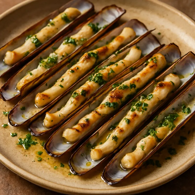 Navajas a La Plancha (Gegrillte Messermuscheln)