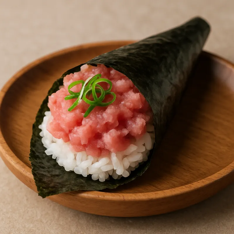 Negitoro Temaki (Thunfischbauch-Handrolle)