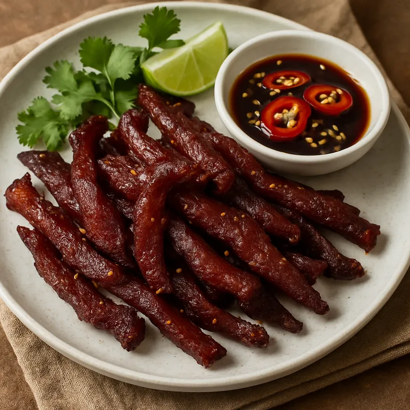 Neua Dad Deaw (Gebratenes Sonnengetrocknetes Rindfleisch)