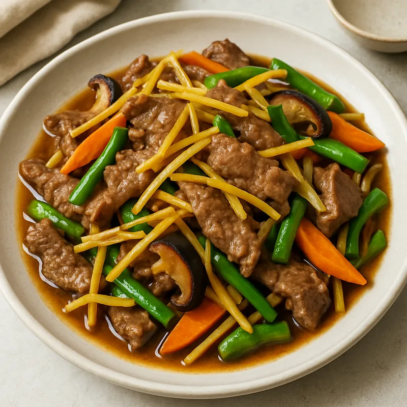 Neua Pad Khing (Rindfleisch mit Ingwer)