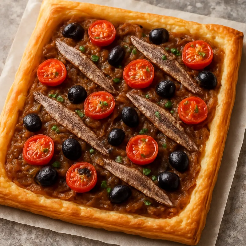 Niçoise Zwiebel-Anchovis-Tarte