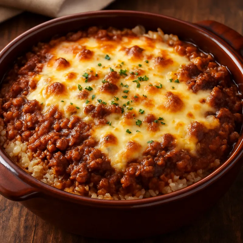 Niku Doria (Fleisch-Reis-Gratin)